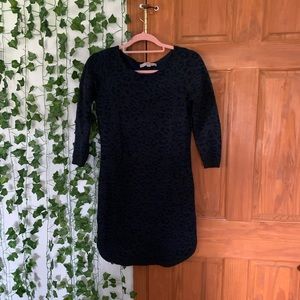 Thick navy leopard print dress